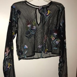 Forever 21 Mesh top w/ design